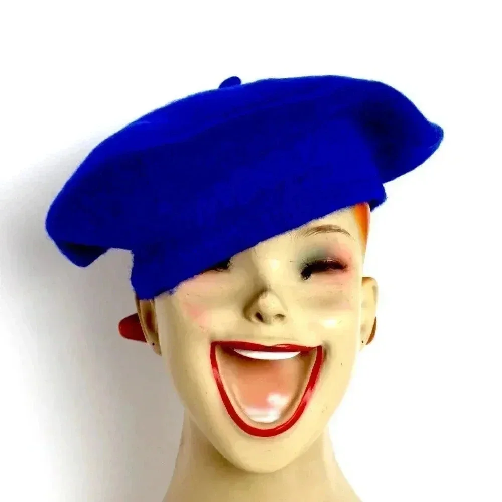 New Royal Blue Wool French Paris Beret